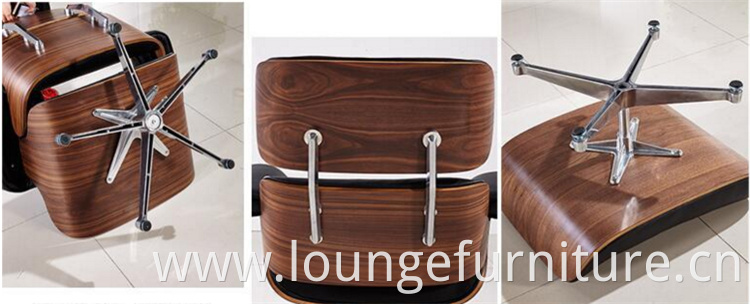 Real Leather Comfortable Chair Designed Chair Modern Wooden Leather Leisure Chair